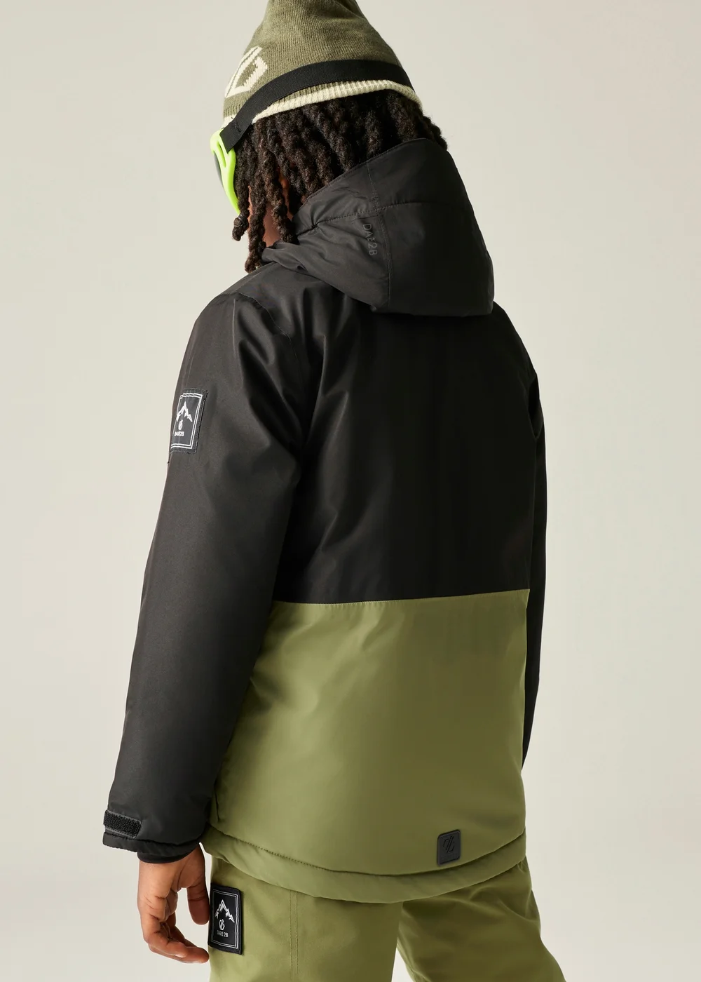 Dare 2b Black/Green Wing It Waterproof Jacket (3-13 years) - 13 Yrs Image 3