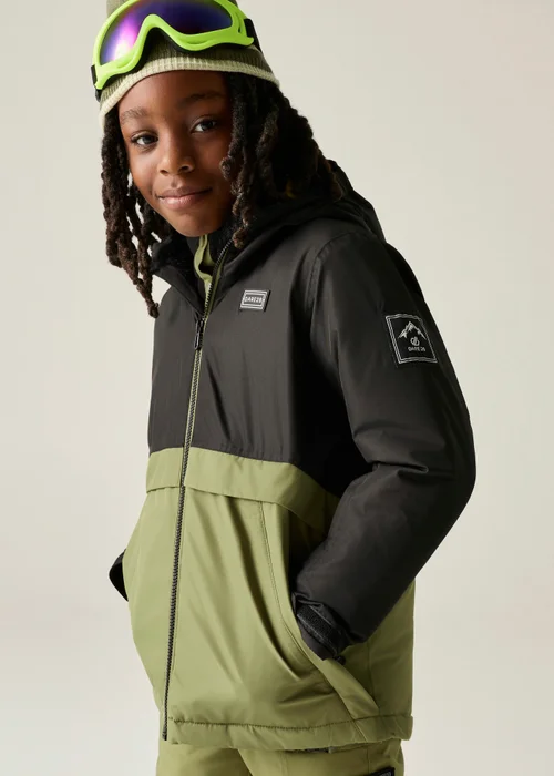 Dare 2b Black/Green Wing It Waterproof Jacket (3-13 years) - 13 Yrs Image 4