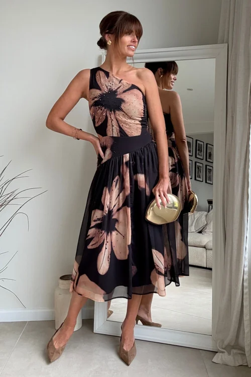 Style Cheat Jasmine One-Shoulder Midi Dress - 12 Image 3