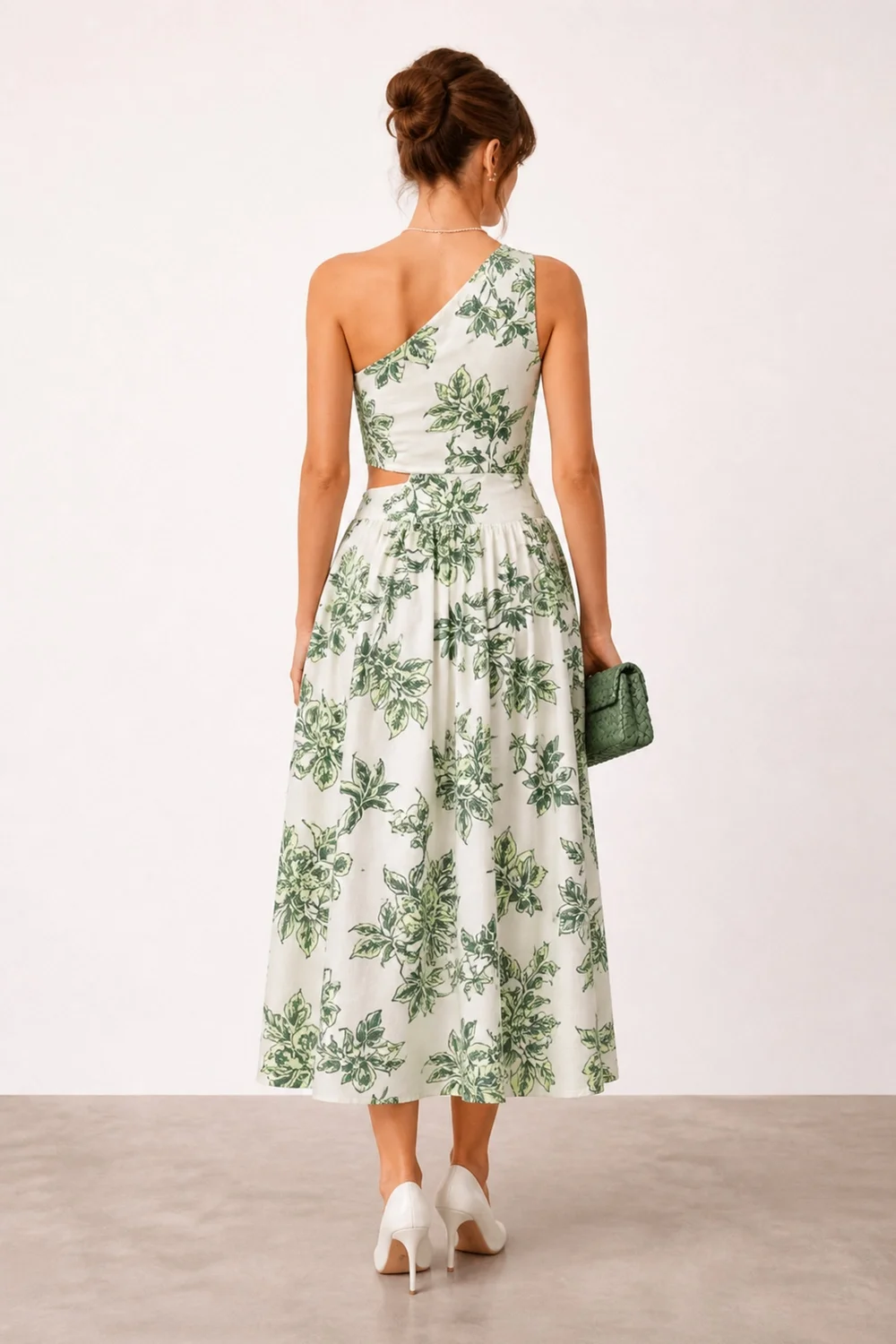 Style Cheat Jasmine Green Print Midi Dress - 16 Image 3