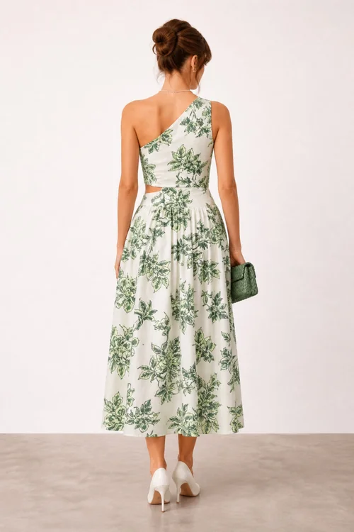 Style Cheat Jasmine Green Print Midi Dress - 16 Image 3