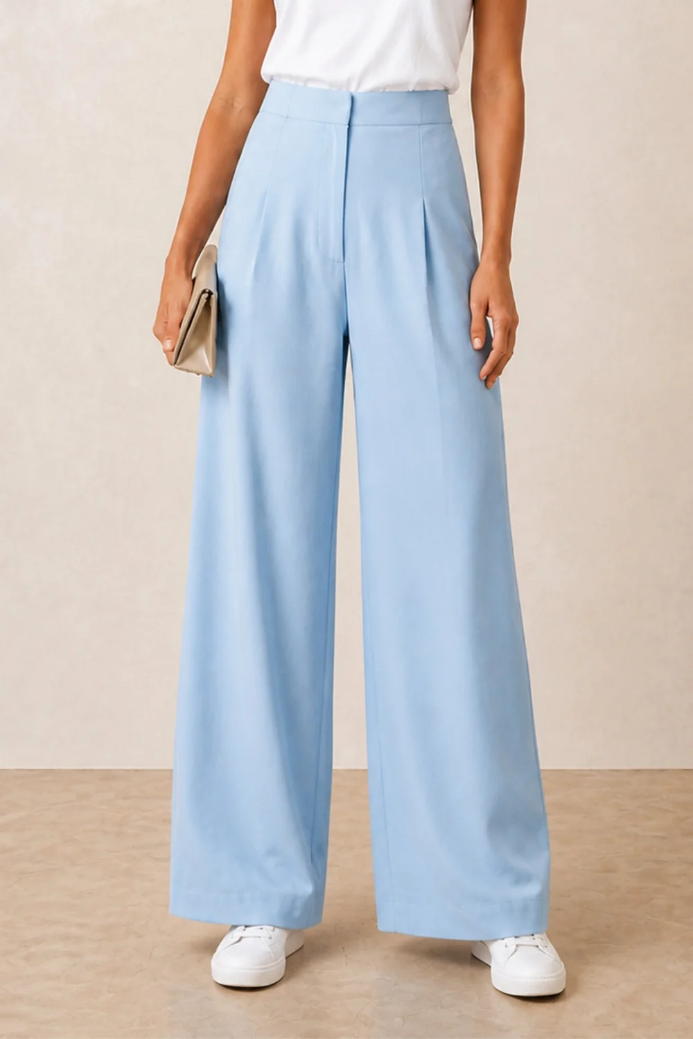 Style Cheat Pastel Blue Tailored Wide-Leg Trouser - 6 Image 4