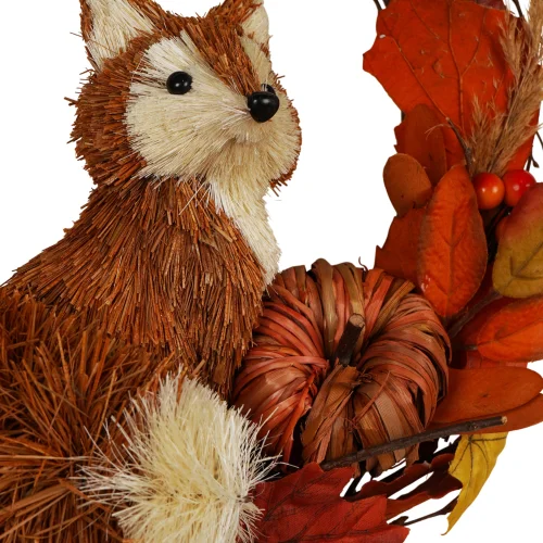 Country Living Rattan Fox Wreath - One Size Image 5