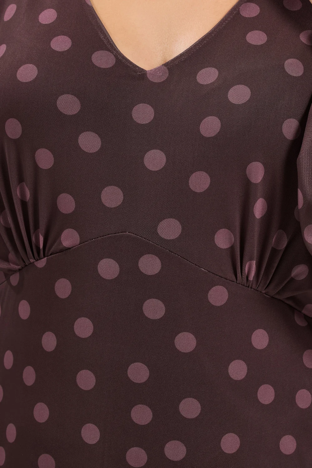 Yours Curve Purple Spot Mesh Dress - 16 Image 5