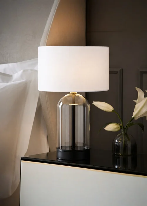 ValueLights Jessy Black Table Lamp with White Shade - One Size Image 1