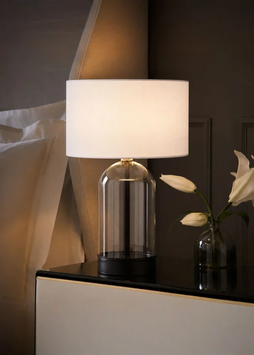 ValueLights Jessy Black Table Lamp with White Shade - One Size Image 2