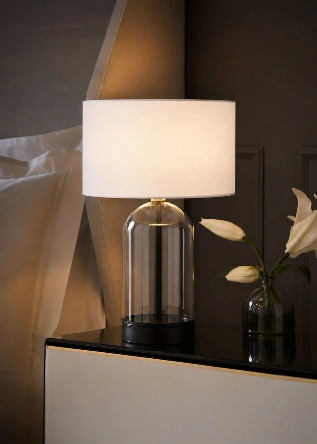 ValueLights Jessy Black Table Lamp with White Shade
