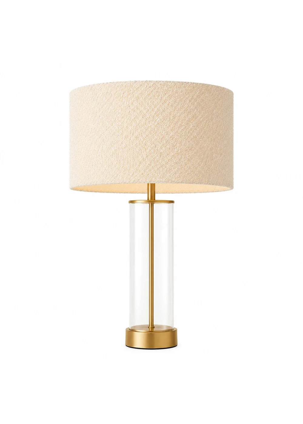 ValueLights Balan Gold Table Lamp with Cream Boucle Shade - One Size Image 4