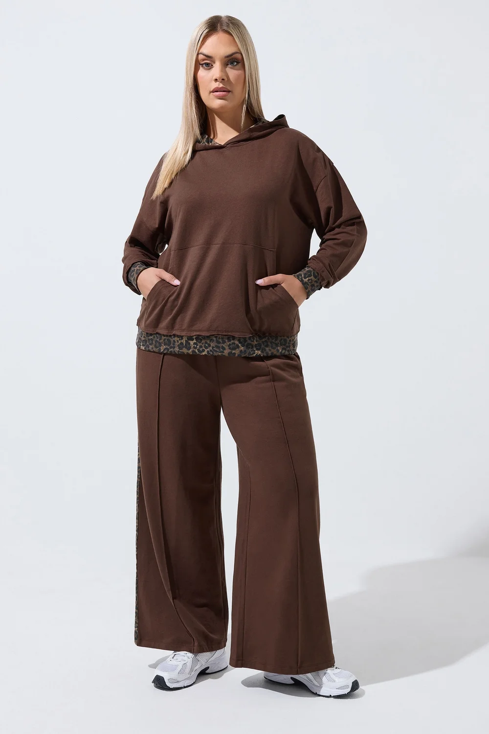Yours Limited Collection Curve Brown Leopard Hoodie - 20 Image 2