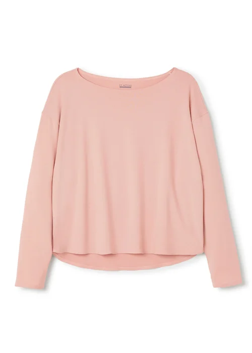 CT Active Pink Blush Oversized Long Sleeve Wide Neck Top - S Image 4