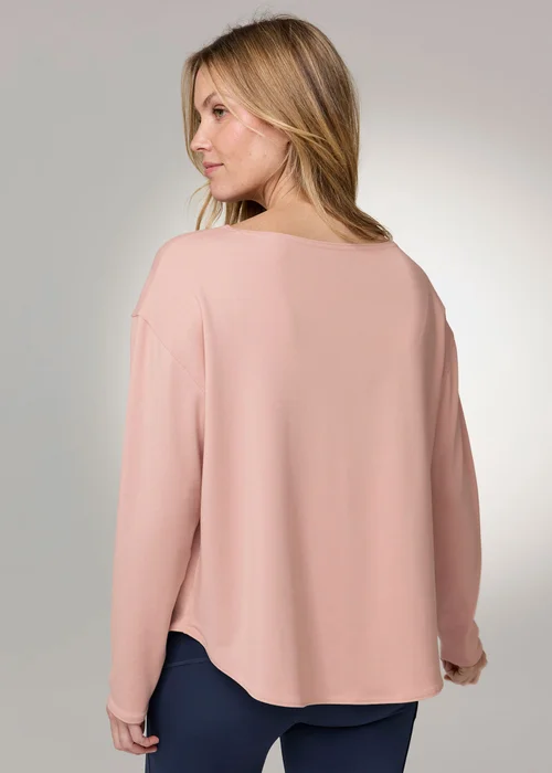 CT Active Pink Blush Oversized Long Sleeve Wide Neck Top - S Image 3