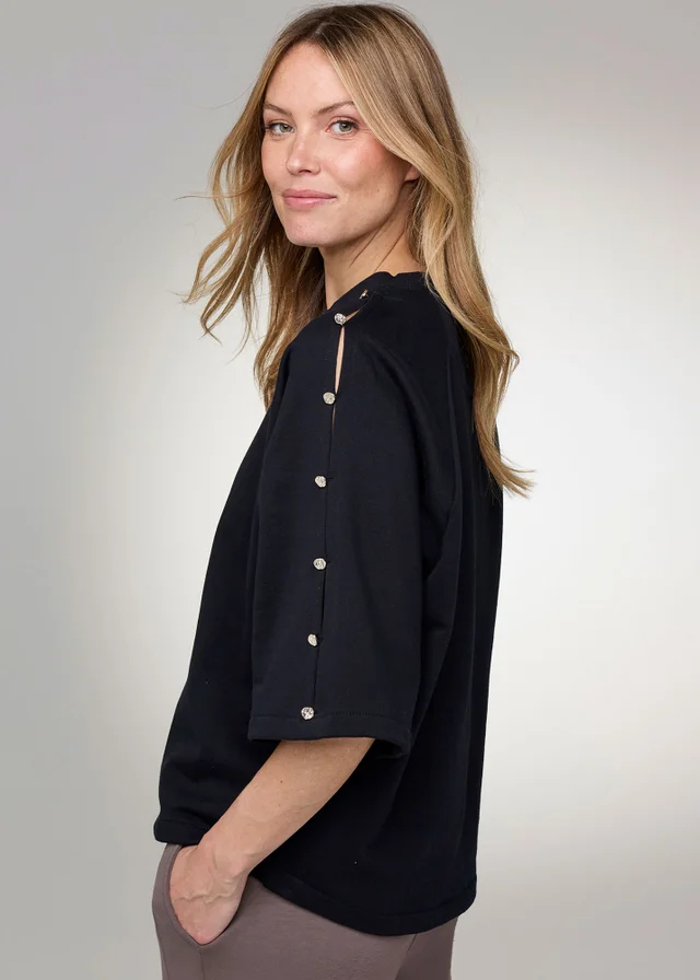 CT Active Black Studded Sleeve Sweatshirt