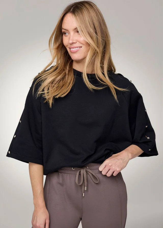 CT Active Black Studded Sleeve Sweatshirt