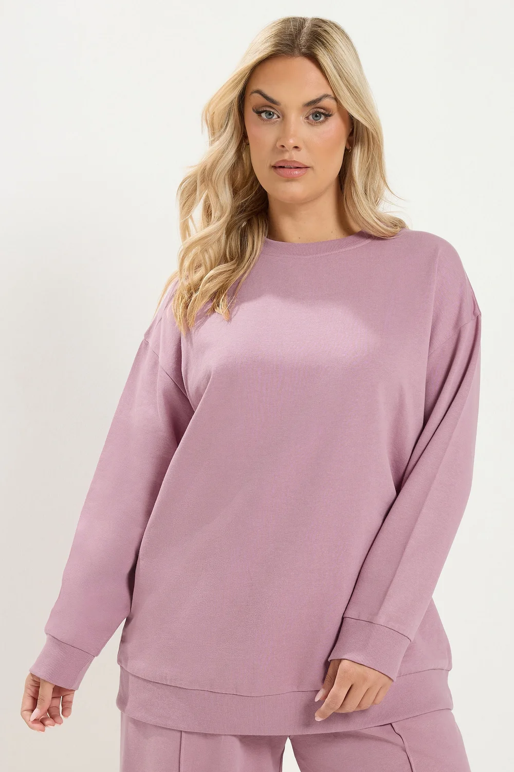 Yours Curve Pink Crew Neck Sweatshirt - 22-24 Image 2