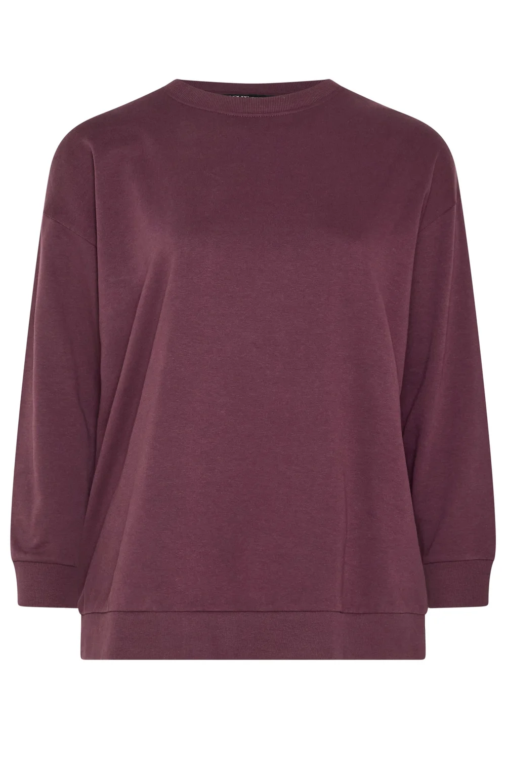Yours Curve Burgundy Red Crew Neck Sweatshirt - 34-36 Image 5