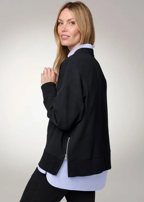 CT Active Black Longline Zip Hem Sweatshirt - L Image 3