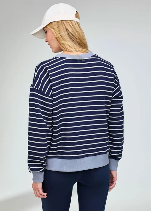 CT Active Dark Sky Oversized Long Sleeve Stripe Crew Neck Sweater - L Image 4