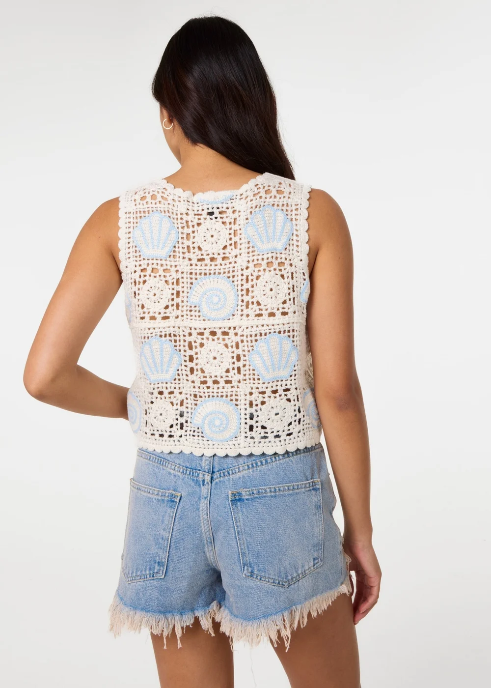 Pink Vanilla Stone Sea Shell Crochet Top - M/L Image 4