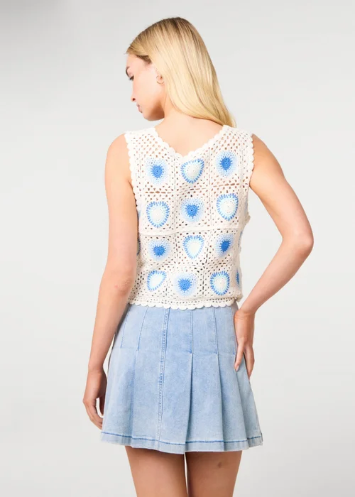 Pink Vanilla Stone Heart Crochet Top - S/M Image 4