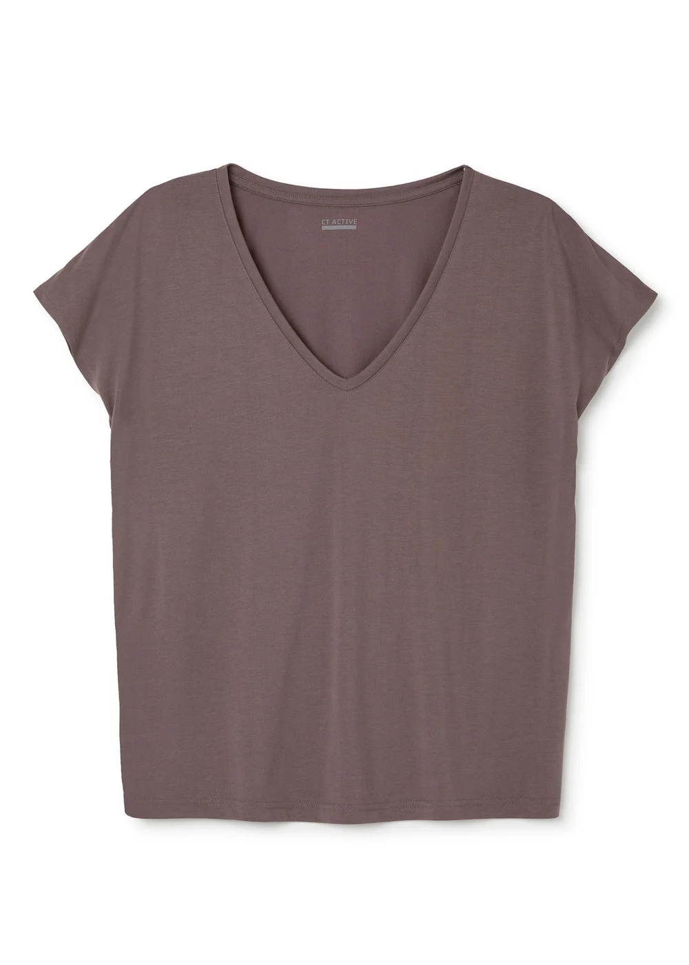 CT Active Dusty Mink Short Sleeve V-Neck Top - 16 Image 4