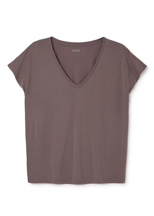 CT Active Dusty Mink Short Sleeve V-Neck Top - 16 Image 4