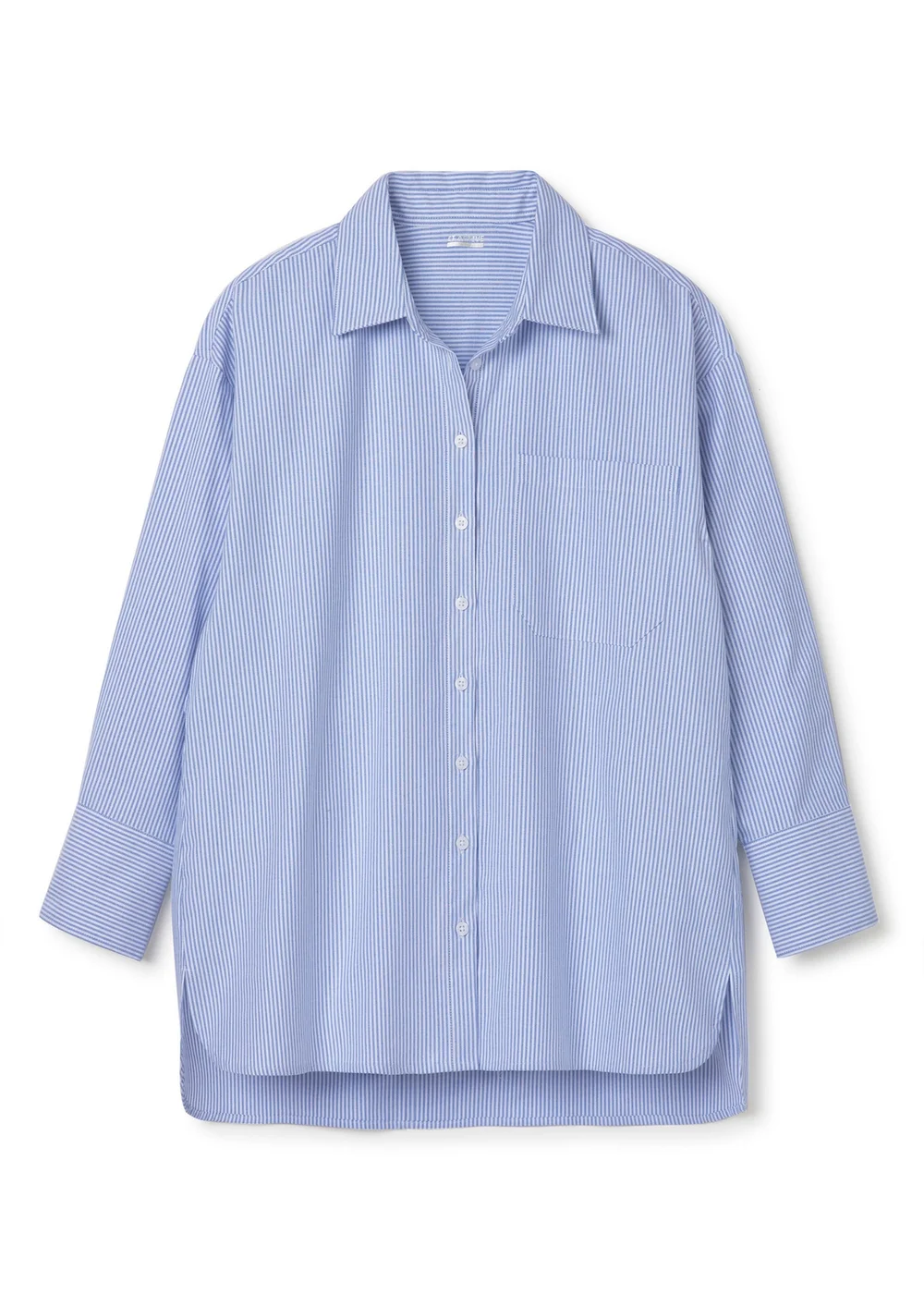 CT Active Pale Sky Oversized Long Sleeve Striped Oxford Shirt - XS Image 4