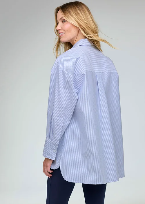 CT Active Pale Sky Oversized Long Sleeve Striped Oxford Shirt - XS Image 3