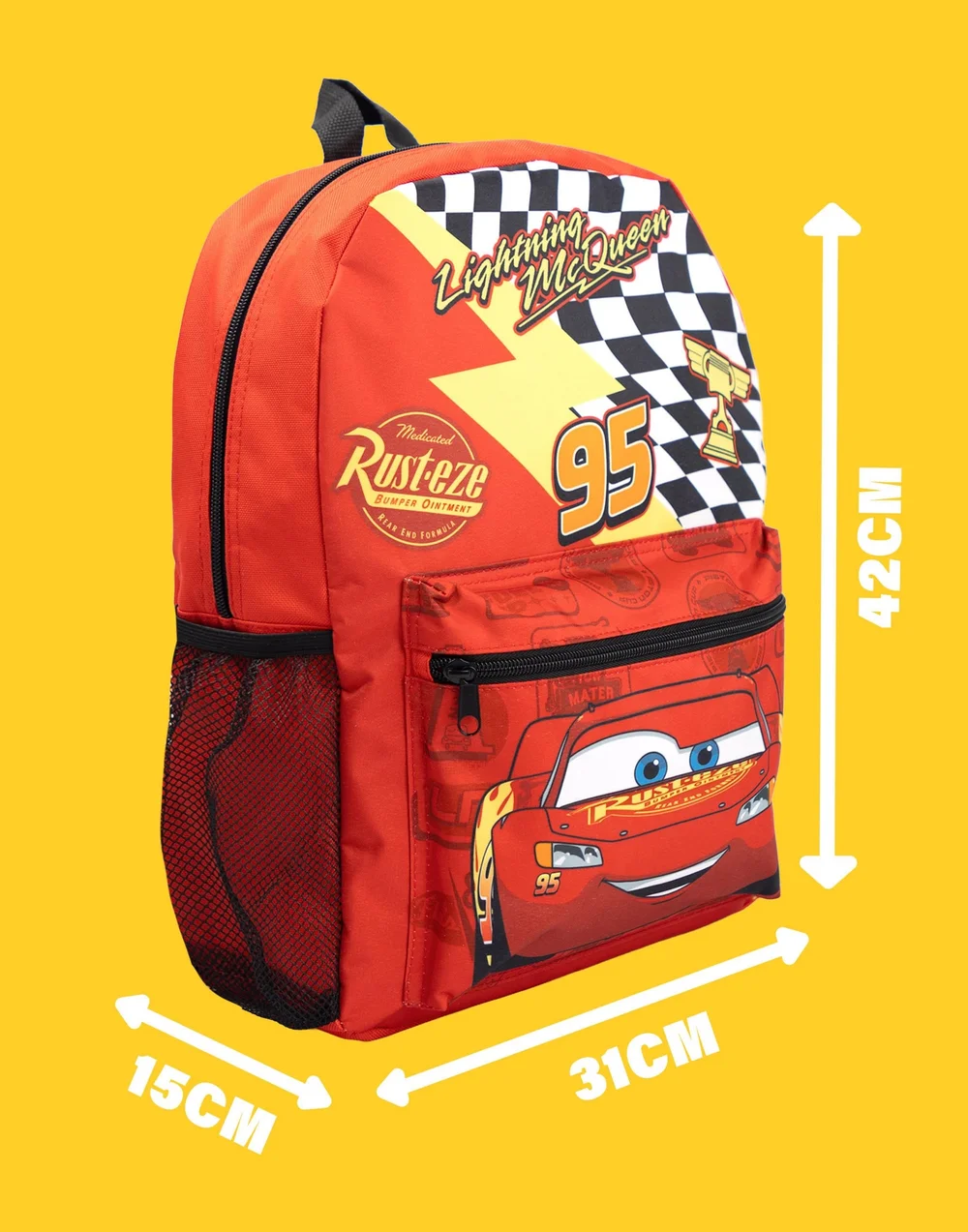 Vanilla Underground Disney Cars Boys Red Lightning Mcqueen 4 Piece Backpack Set (One Size) - One Size Image 6