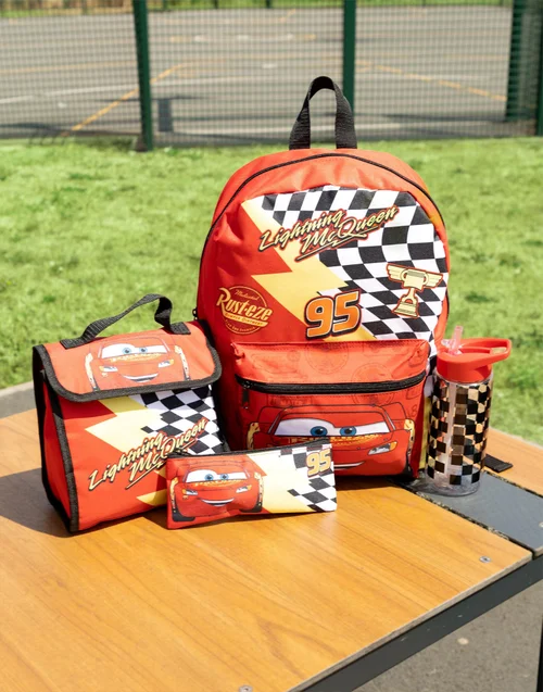 Vanilla Underground Disney Cars Boys Red Lightning Mcqueen 4 Piece Backpack Set (One Size) - One Size Image 1