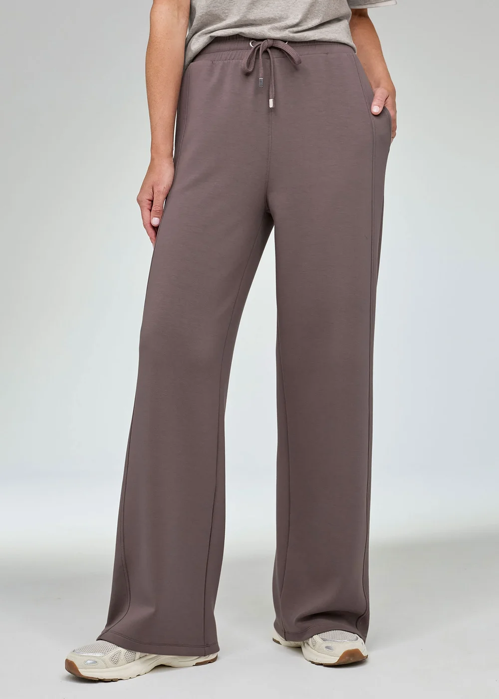 CT Active Dusty Mink Wide Leg Jersey Joggers - 8/L29 Image 2
