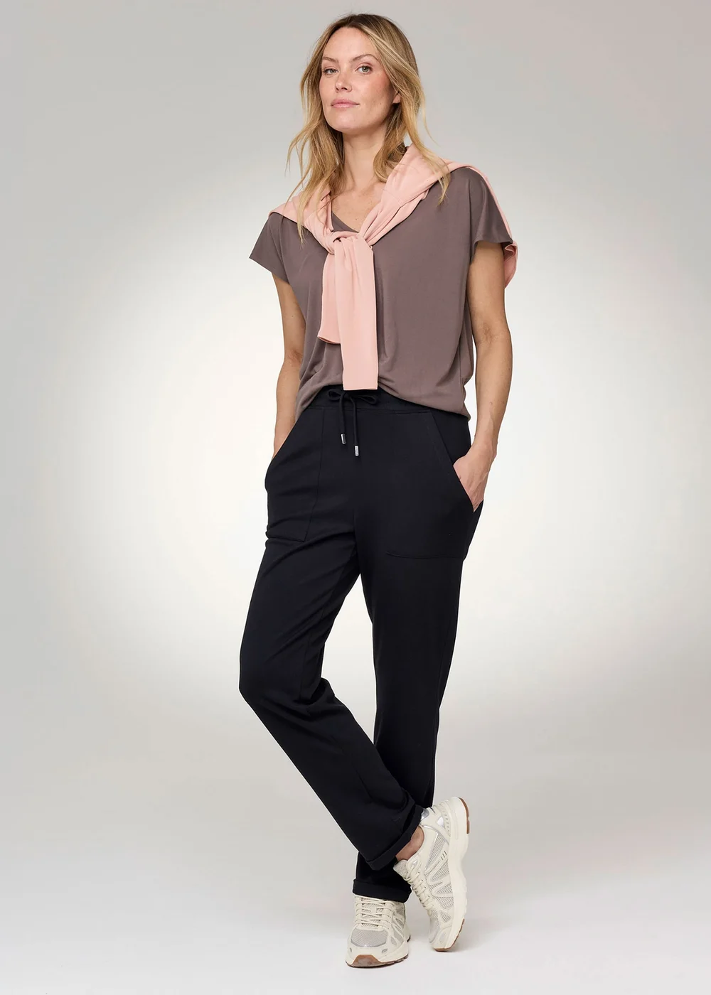 CT Active Black Turn Up Jersey Joggers - 20 Image 1