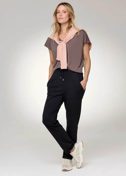 CT Active Black Turn Up Jersey Joggers - 20 Image 1