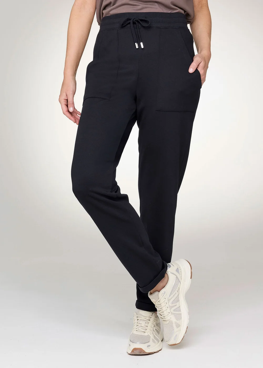 CT Active Black Turn Up Jersey Joggers - 20 Image 2