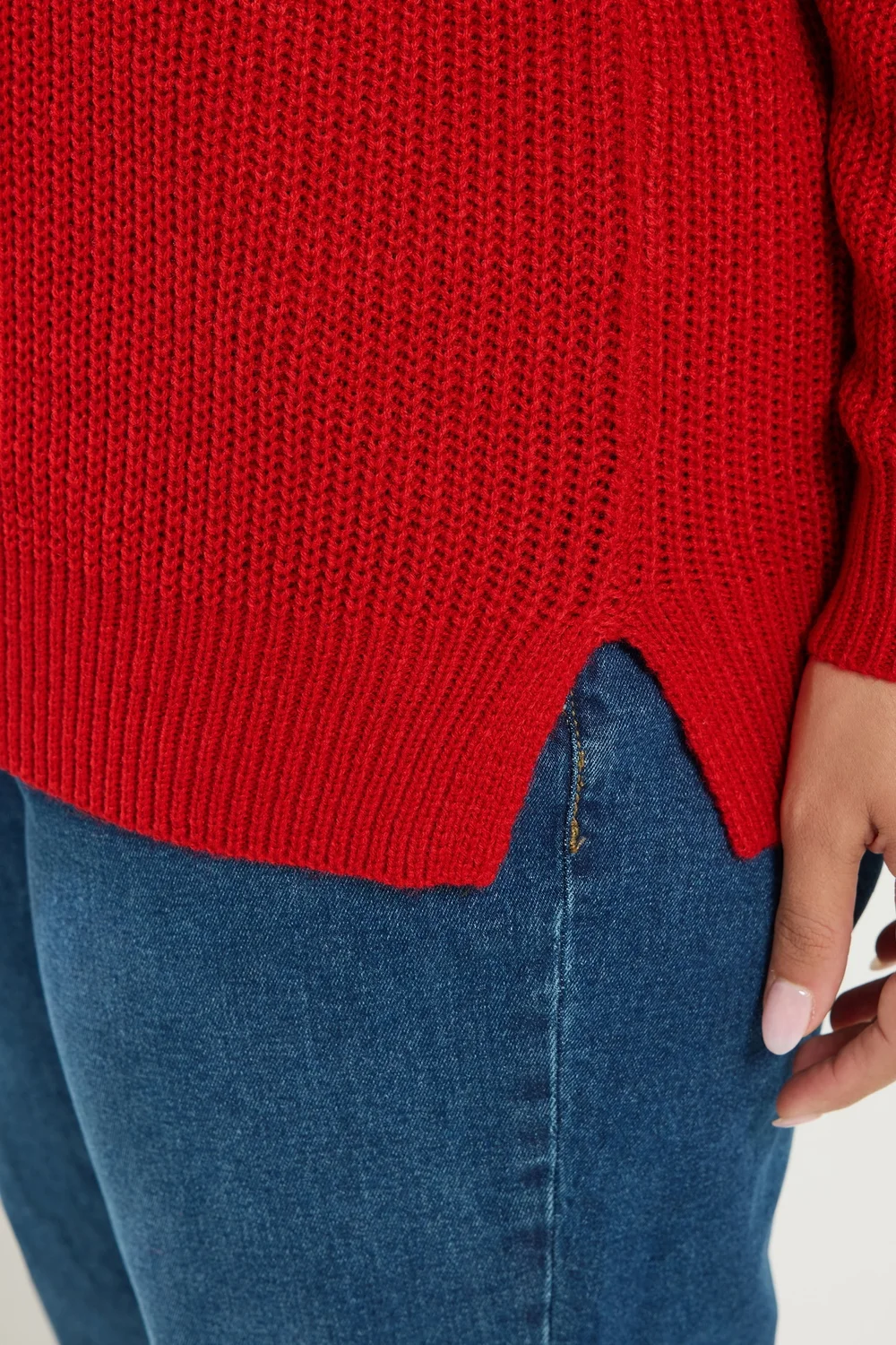Yours Curve Red Crew Neck Knitted Jumper - 14-16 Image 5