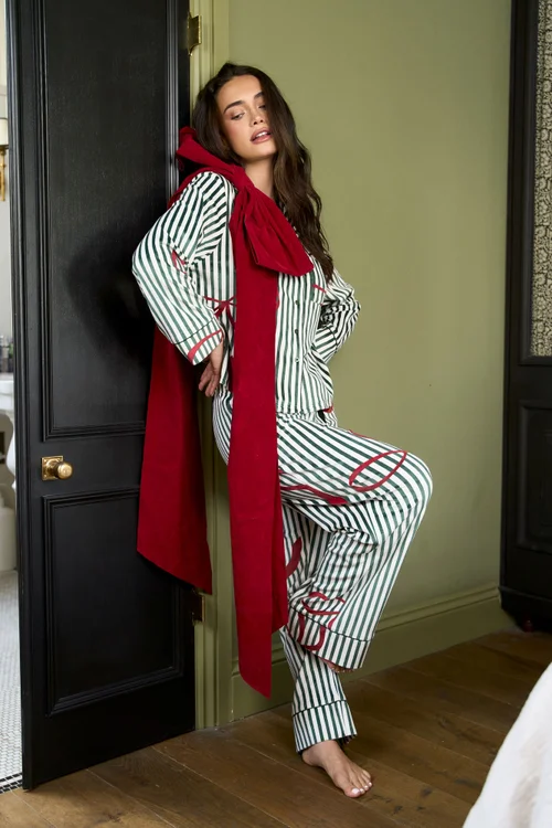 JimJam Stripe Bow Pyjama Set - M Image 1