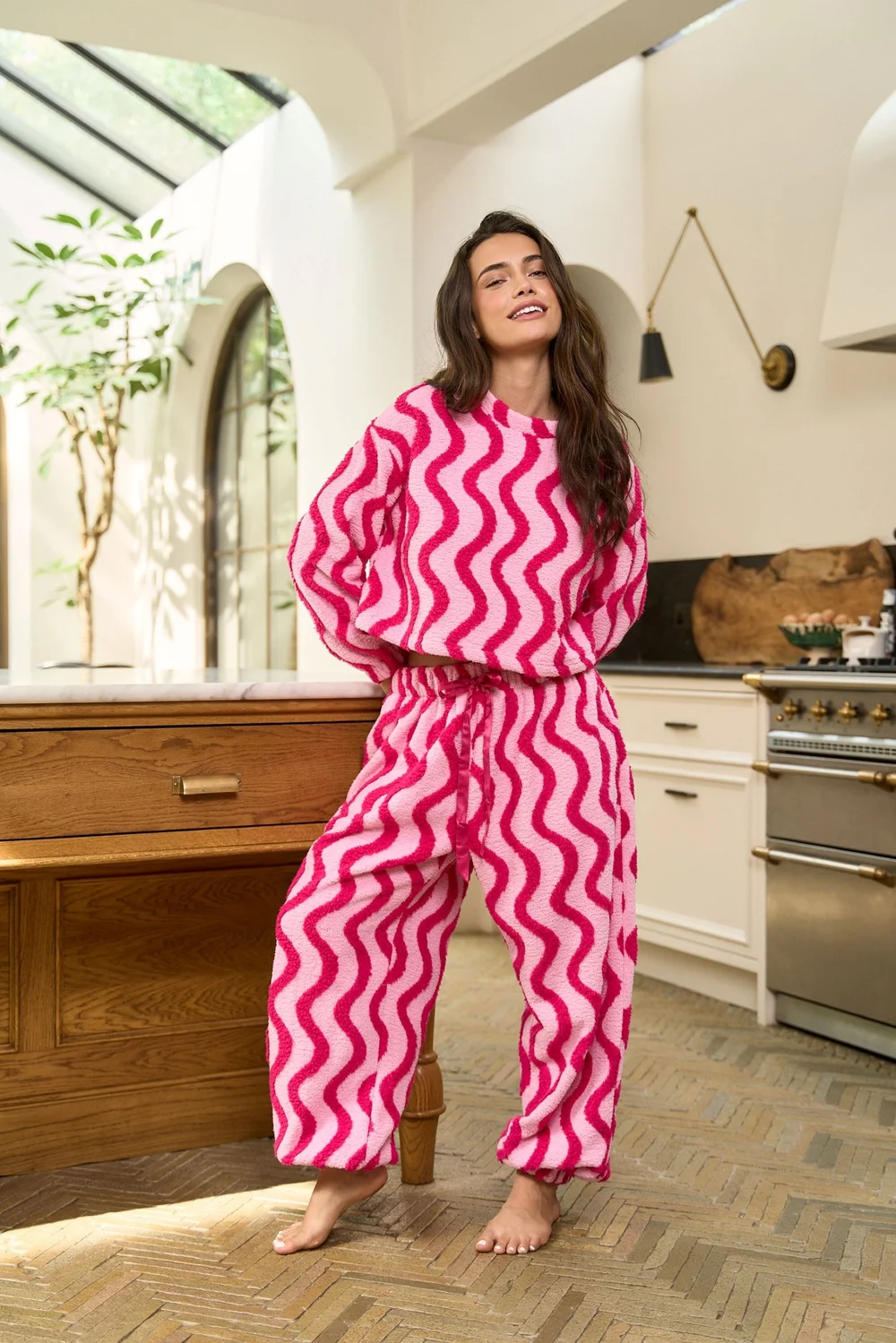 JimJam Pink Textured Lounge Set - L/XL Image 1