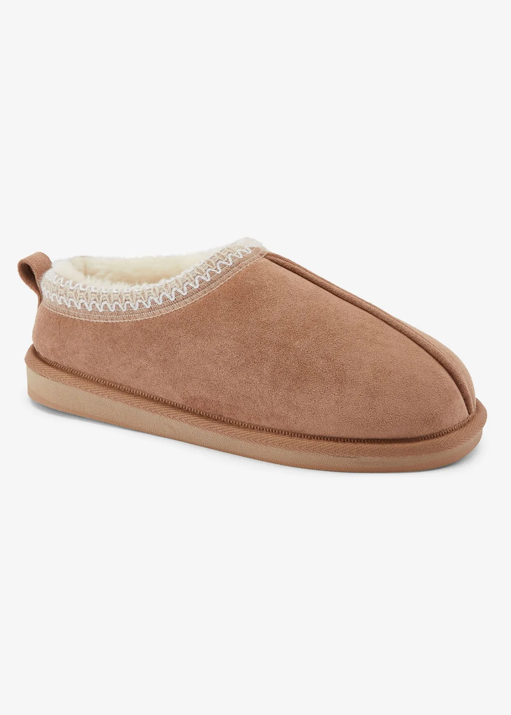 Cotton Traders Caramel Faux Fur Lined Slippers - 8 Image 1