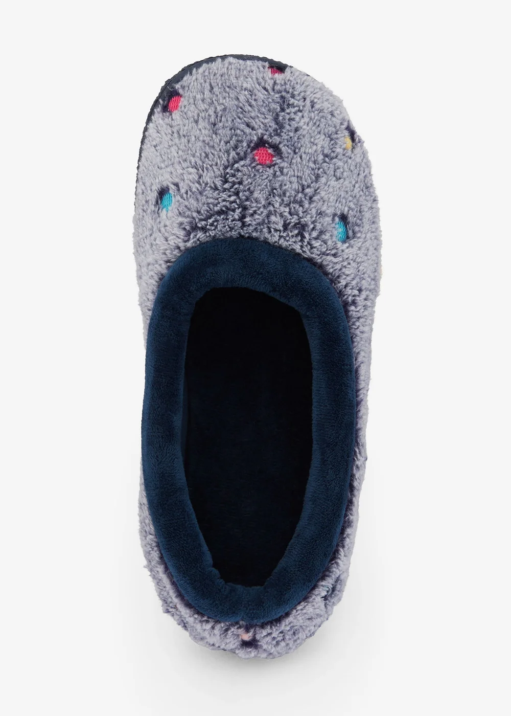 Cotton Traders Navy Spot Slippers - 4 Image 2