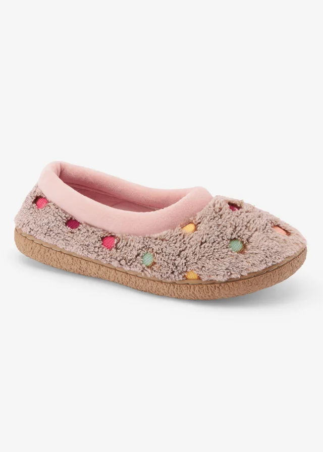 Cotton Traders Vintage Rose Spot Slippers