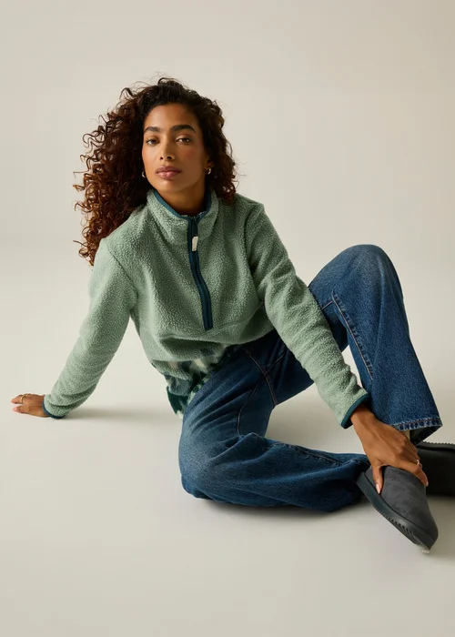 Regatta Soft Green Frankie Borg Half Zip Warm Fleece - 18 Image 1