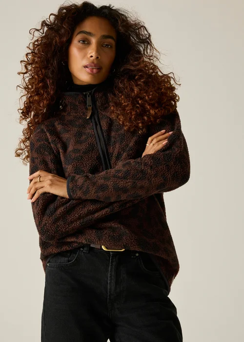 Regatta Leopard Frankie Borg Half Zip Warm Fleece - 12 Image 3