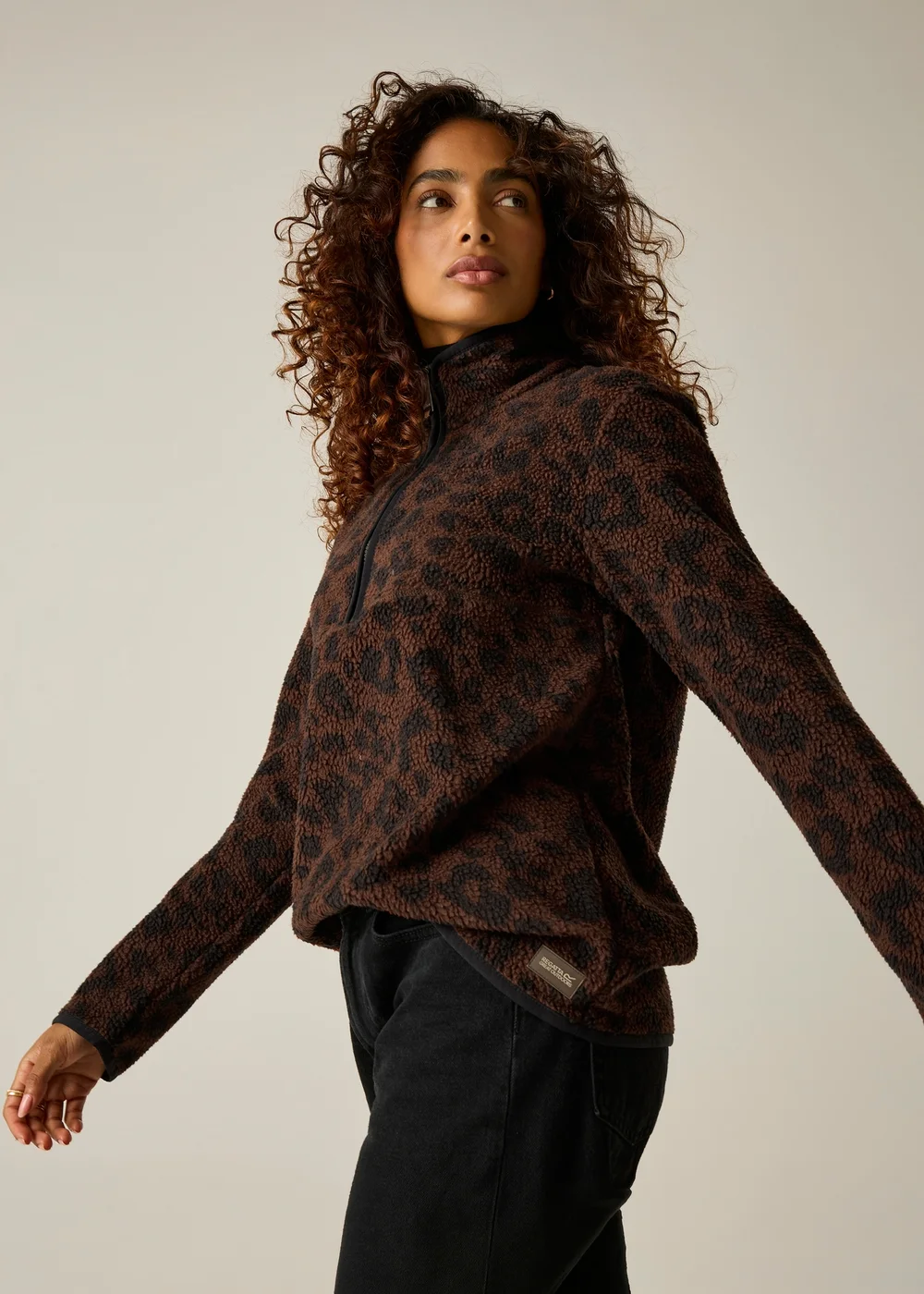 Regatta Leopard Frankie Borg Half Zip Warm Fleece - 12 Image 1