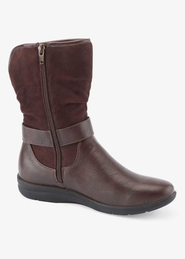 Cotton Traders Hazelnut Flexisole Mid-Calf Boots