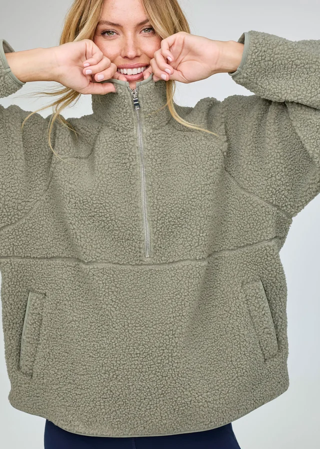 CT Active Meadow Oversized Half Zip Fleece Top