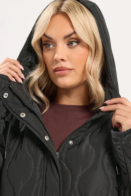 Yours Curve Black Lightweight Padded Jacket - 18 Image 4