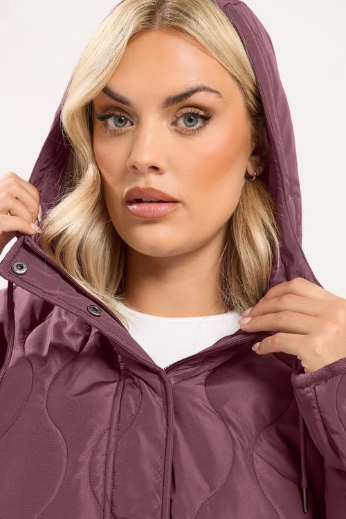 Yours Curve Purple Lightweight Padded Jacket - 26-28 Image 4