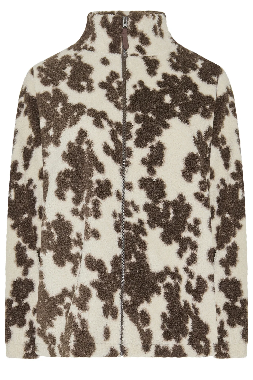 Yours Curve White Dalmatian Print Zip Through Fleece - 26-28 Image 5