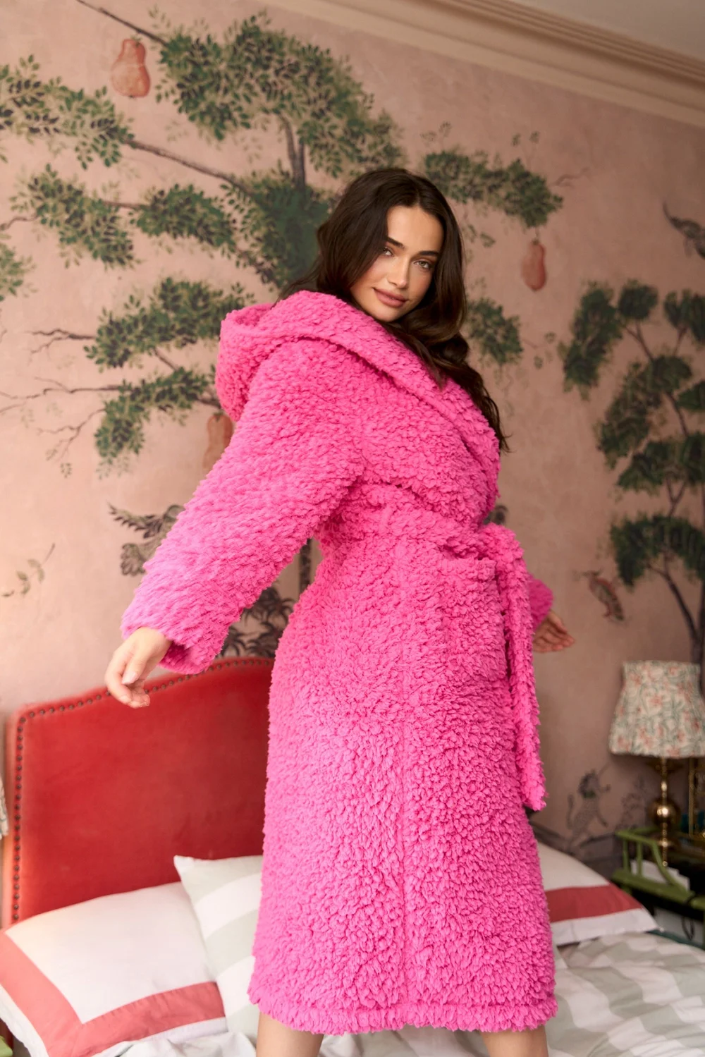JimJam Lux Borg Dressing Pink Gown - S/M Image 4