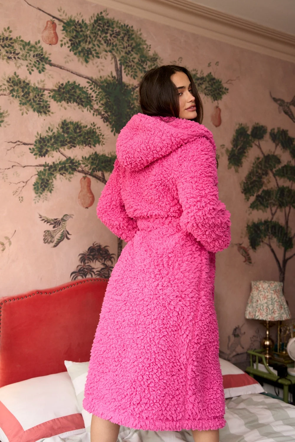 JimJam Lux Borg Dressing Pink Gown - S/M Image 3