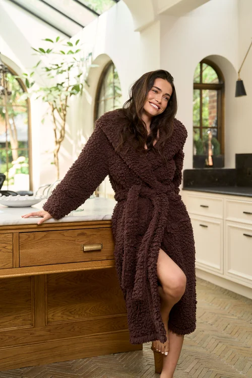 JimJam Lux Borg Brown Dressing Gown - S/M Image 2
